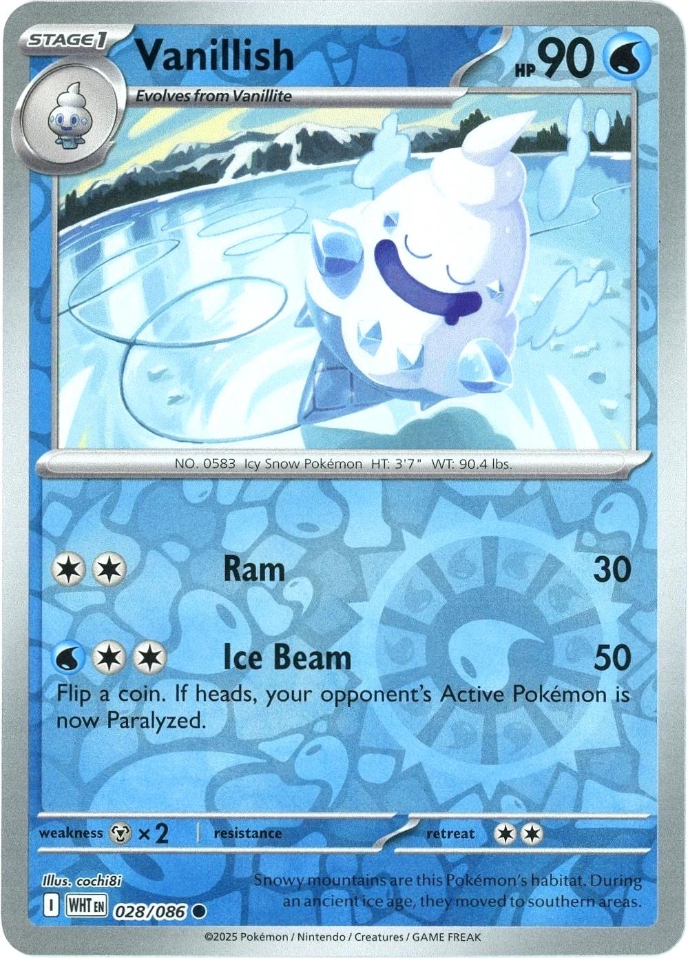 White Flare Vanillish [Reverse] Pokémon card
